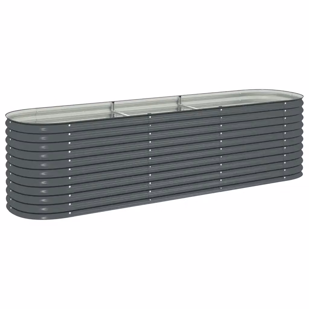 Letto rialzato da giardino vidaXL in acciaio zincato grigio L: 320 cm, P: 80 cm, H: 81 cm – 2