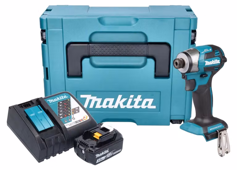 Avvitatore a impulsi a batteria Makita DTD 173 RF1J 18 V 180 Nm 1/4" brushless + 1x batteria ricaricabile 3,0 Ah + caricabatterie + Makpac