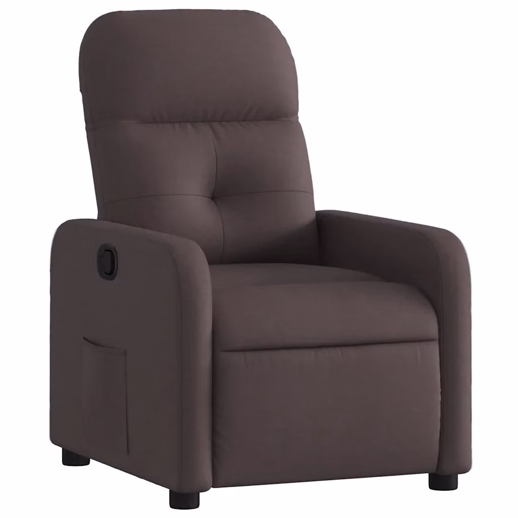 Poltrona Reclinabile Relax vidaXL in Tessuto Marrone con Braccioli e Meccanismo a Leva Manuale – 2
