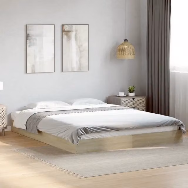 Giroletto senza materasso vidaXL in legno Rovere Sonoma L/P: 160 x 200 cm