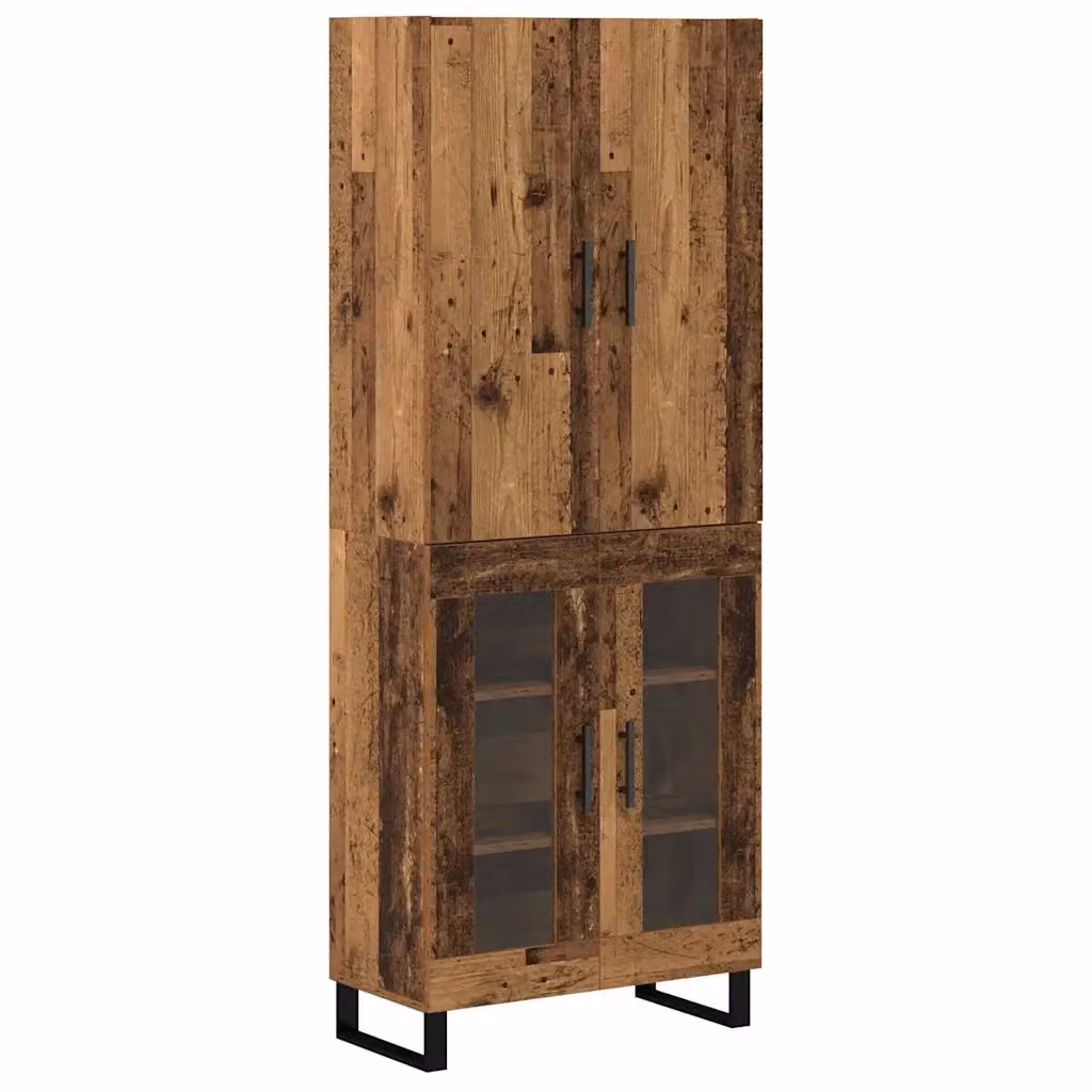 Set di 2 credenze moderne vidaXL in legno e metallo color marrone, L/P/H: 69,5 x 34 x 180 cm – 2