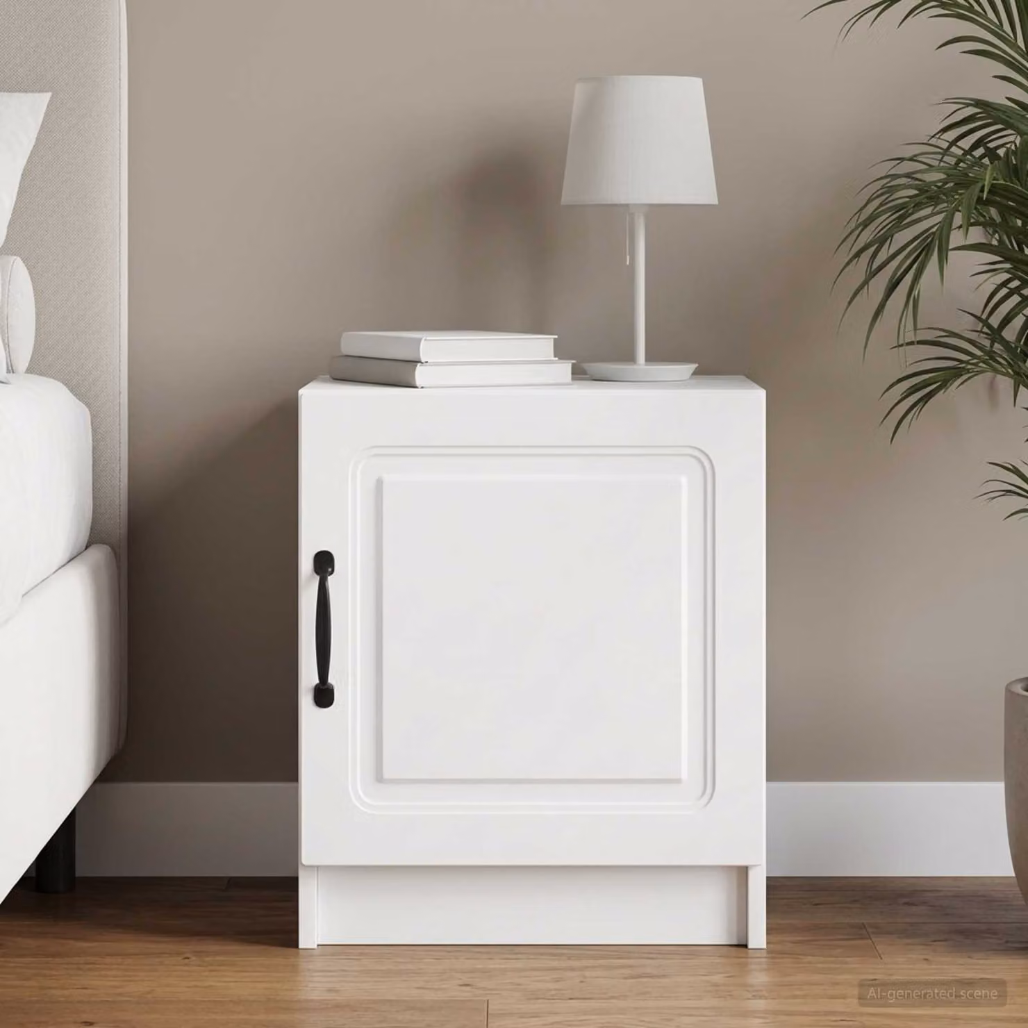 vidaXL Armadio da Notte Moderno in Legno MDF Bianco L: 43 cm, P: 34,5 cm, H: 47 cm
