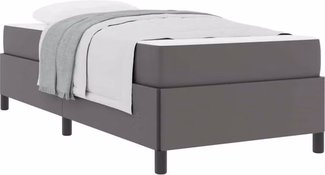 Letto singolo | Letto per adulti | Struttura del letto con materasso Grigio 90 x 190 cm Tessuto