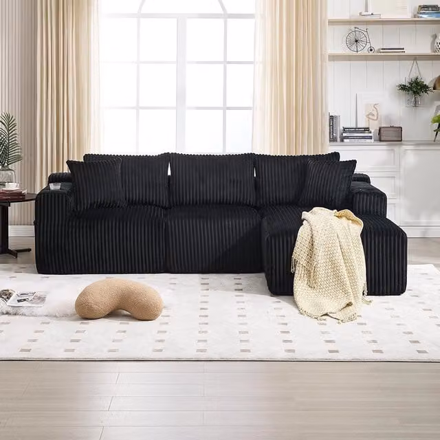 Set modulare divano - Xylo - 2 posti + chaise longue, velluto