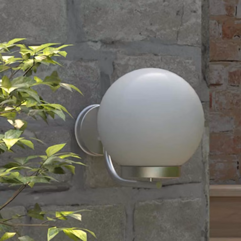 Applique da giardino moderna vidaXL in bianco e argento con design a sfera e protezione IP44