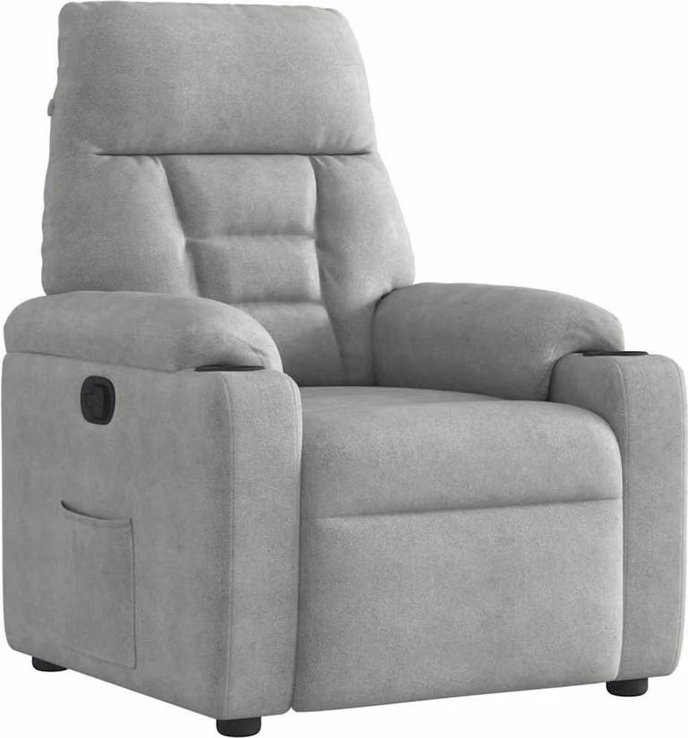 Poltrona relax in tessuto microfibra grigio chiaro