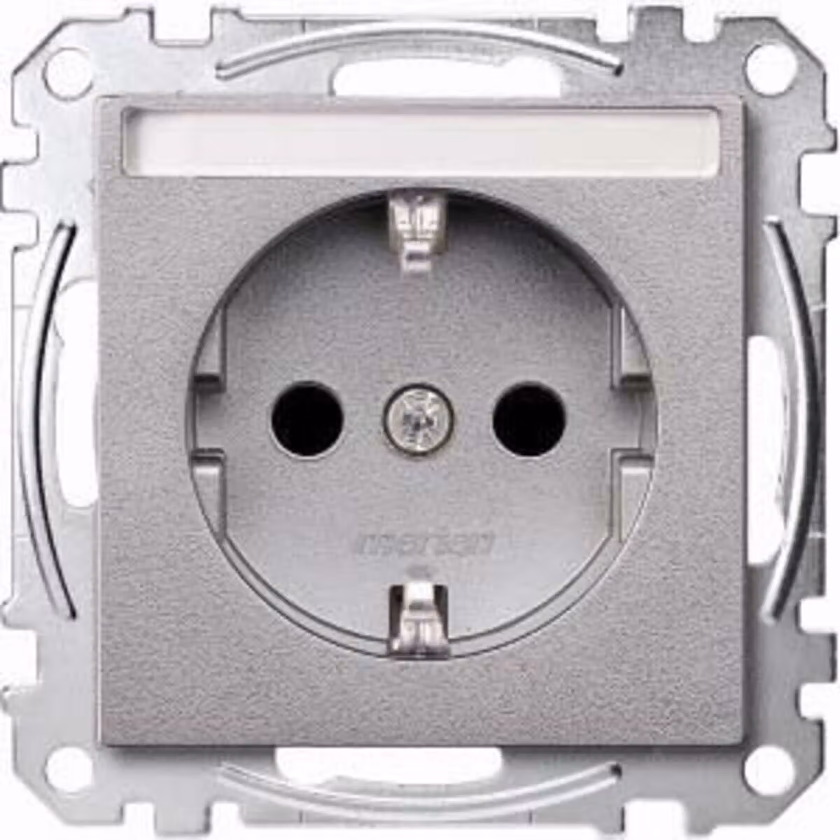 Presa SCHUKO con etichetta, BRS, morsetti a innesto, alluminio, Sistema M