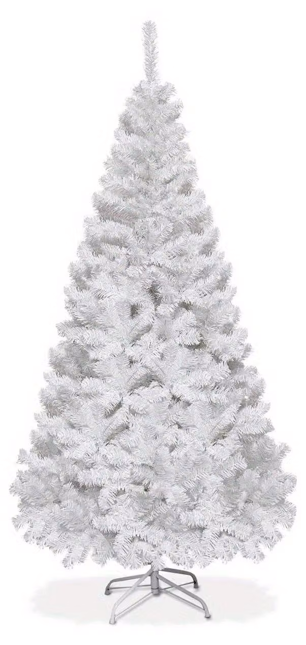 Albero di Natale artificiale bianco - Albero finto - Decorazioni natalizie - Albero per le feste - Decorazioni per negozi - Struttura in metallo robusta