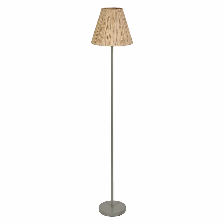 LEDVANCE lampada da terra Decor Raffia verde-marrone in rafia e metallo, E27, altezza 1600 mm, paralume in materiale riciclato, sostenibile grazie alla sorgente luminosa sostituibile, facile installazione