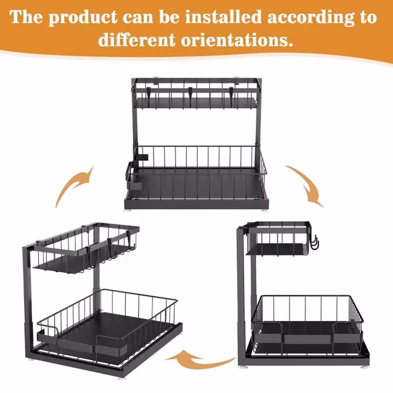 Omgoods - Ripiano estraibile per scaffali, ideale per cucina e bagno