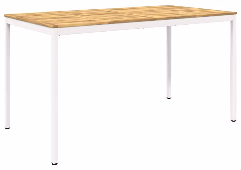 Tavolo da giardino, bianco, 196 x 100,5 x 105 cm, in legno massello di acacia