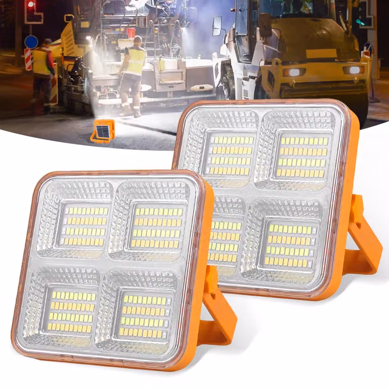 Lampada da lavoro a LED alimentata a energia solare - 60 W di potenza - 3000 lumen di luminosità