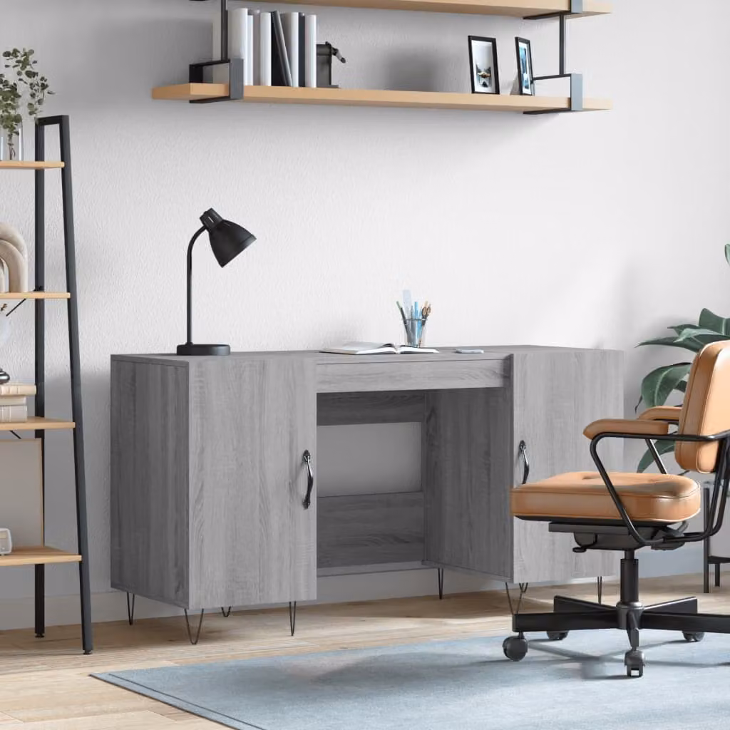 Maison Exclusive - Scrivania grigio Sonoma 140x50x75 cm Materiale ligneo
