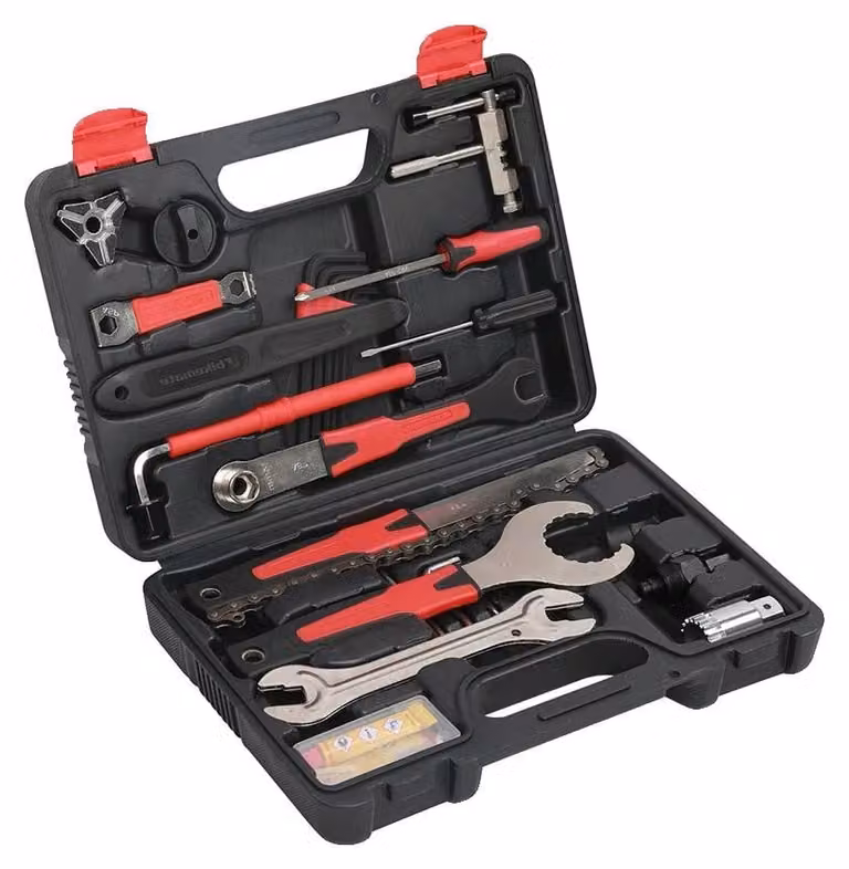 Set di attrezzi per biciclette, 18 pezzi, custodia compatta, set di attrezzi per biciclette