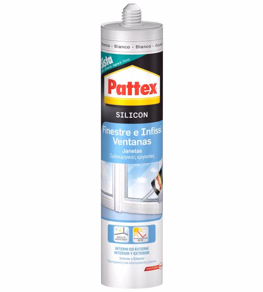 Pattex Silicone per Finestre - Trasparente - 290 ml