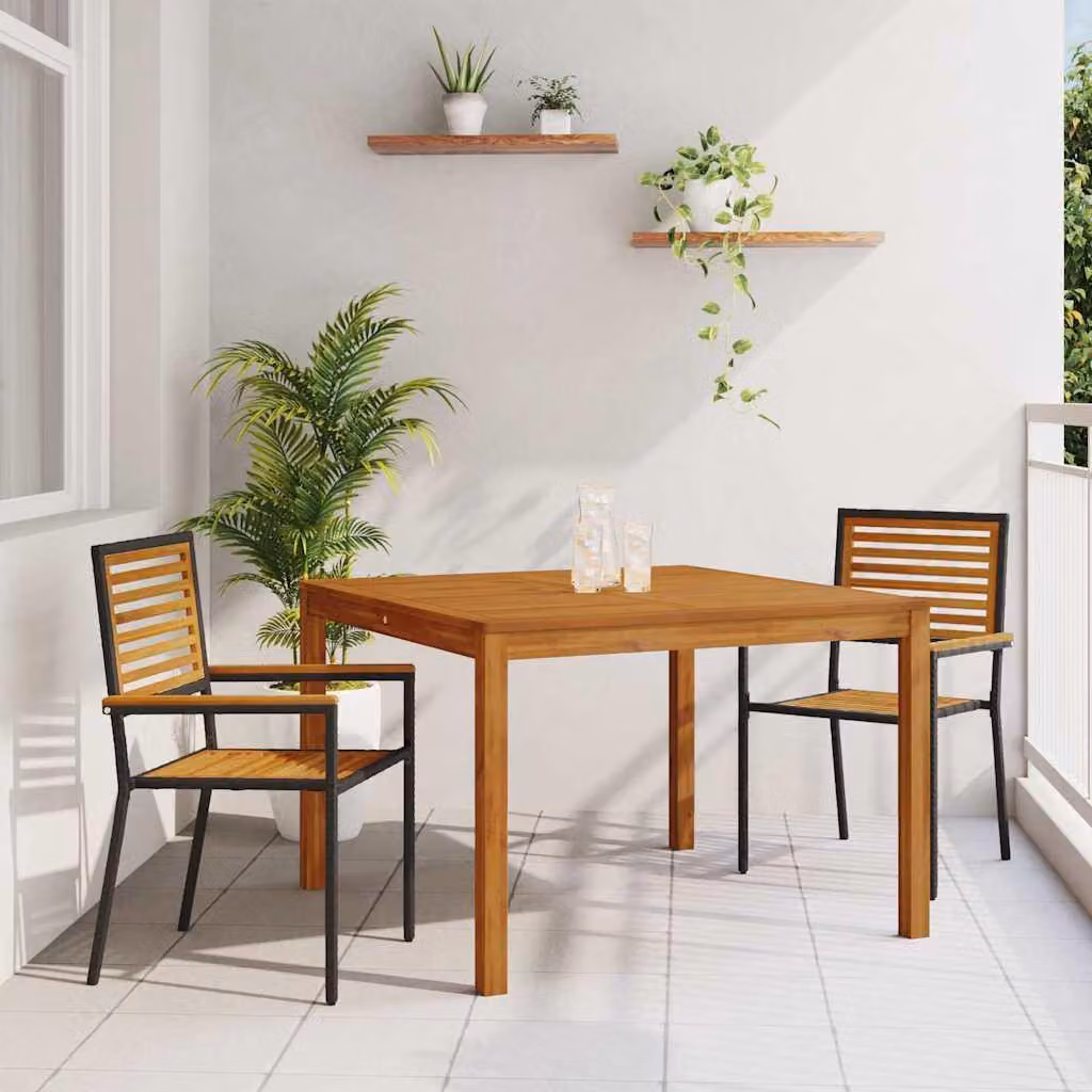 Maison Exclusive - Set da pranzo per esterno, 3 pezzi, legno massello di acacia nero