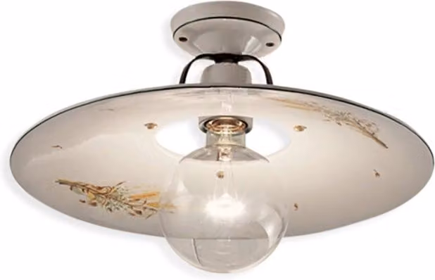 Plafoniera Classica Bologna Metallo E Ceramica Nero Sfumato Rame 24Cm 1 Luce E27