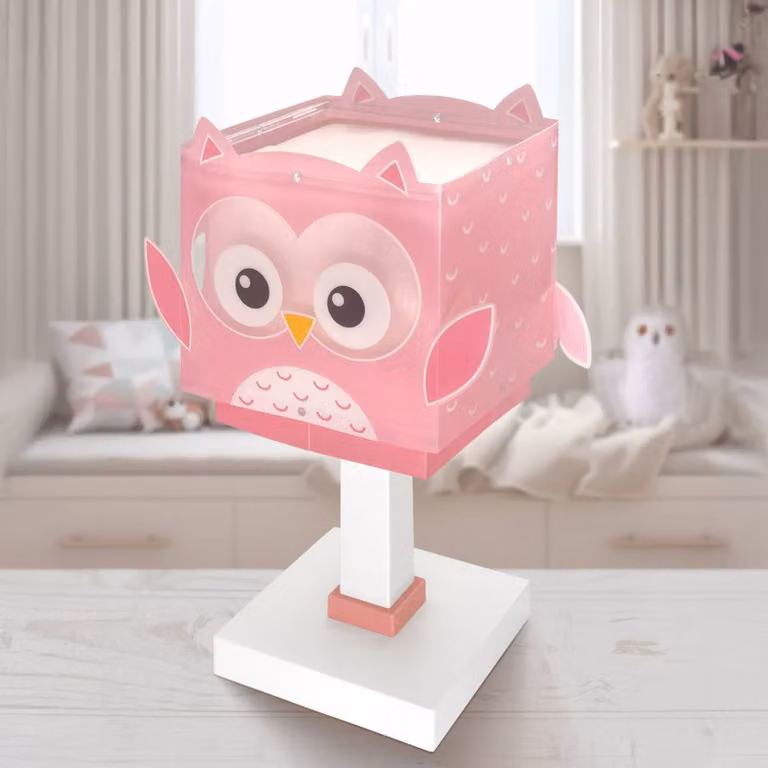 Dalber Lampada da tavolo Little Pink Owl, Violetto / Fucsia / Rosa, Cameretta, Plastica, Lampada da tavolo
