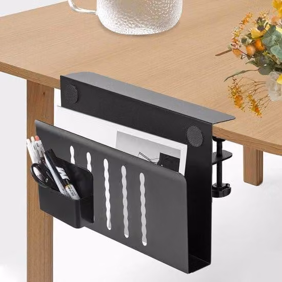Organizer da scrivania con tasca per laptop - nero, design semplice