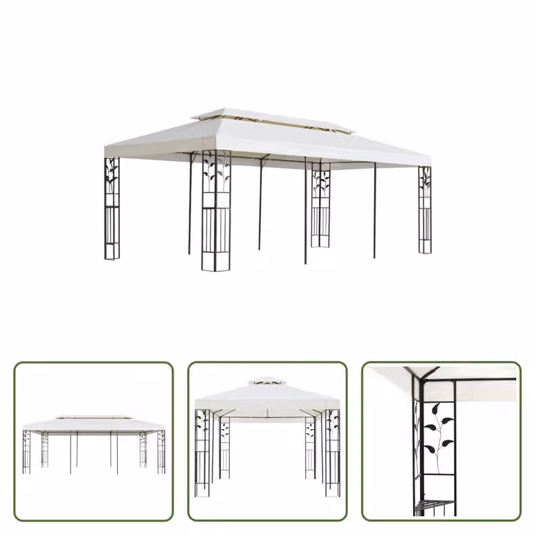 Il Padiglione Living Store con doppia copertura in acciaio bianco 6x3 m