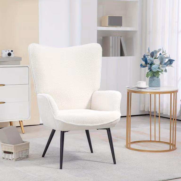 Poltrona da salotto - Poltrona relax - Fauteuil - Poltrona per zona living - Rivestita, con braccioli - Con gambe in metallo