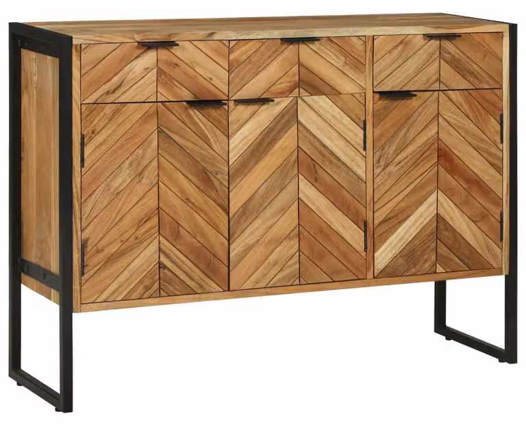 Mobile contenitore, dimensioni 100 x 30 x 75 cm, in legno massello di acacia