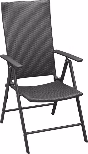 Sedie da Giardino 4 pz | Sedie da Esterno in Polyrattan Nero