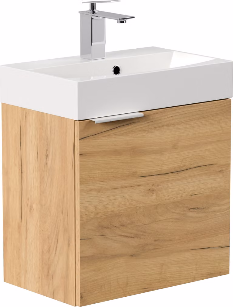 WC ospiti Lavabo salvaspazio "Cubi 50 cm" Rovere oro