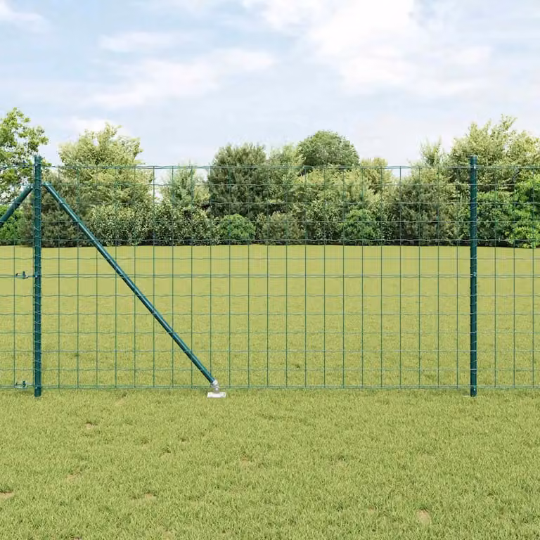 Recinzione vidaXL in acciaio rivestito in PVC verde per installazione interrata, L: 25 m, H: 1,8 m