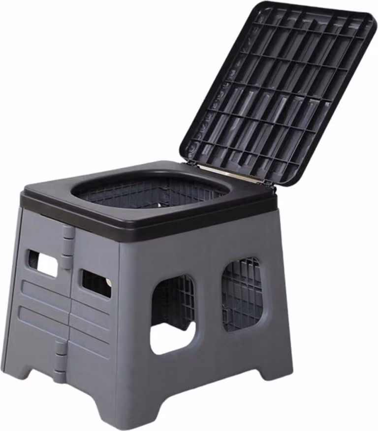 Trolley da viaggio -toilette portatile pieghevole -campeggio -emergenza con carico del coperchio fino a 150 kg per uso interno ed esterno