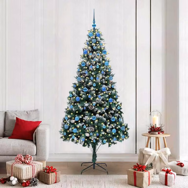 Maison Exclusive - Albero di Natale artificiale con 300 LED e supporto, verde, 210 cm