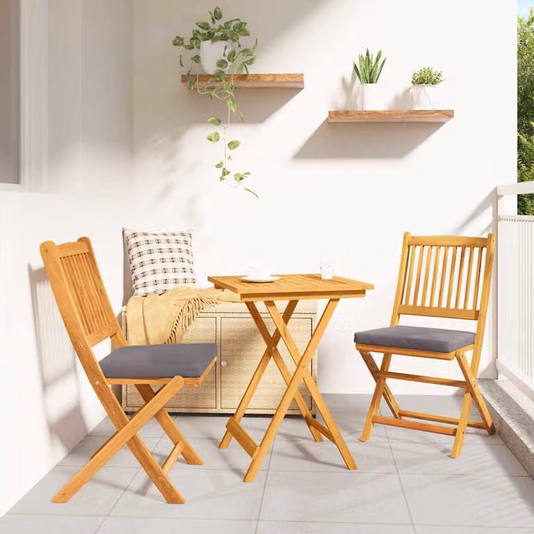Maison Exclusive - Set da giardino per bistro, 3 pezzi, legno massello di acacia, colore marrone