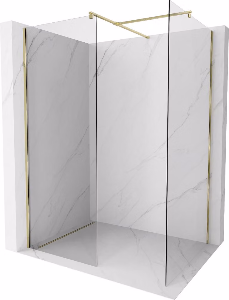 Mexen Kioto parete doccia Walk-in 120 x 105 cm, trasparente, oro - 800-120-202-50-00-105