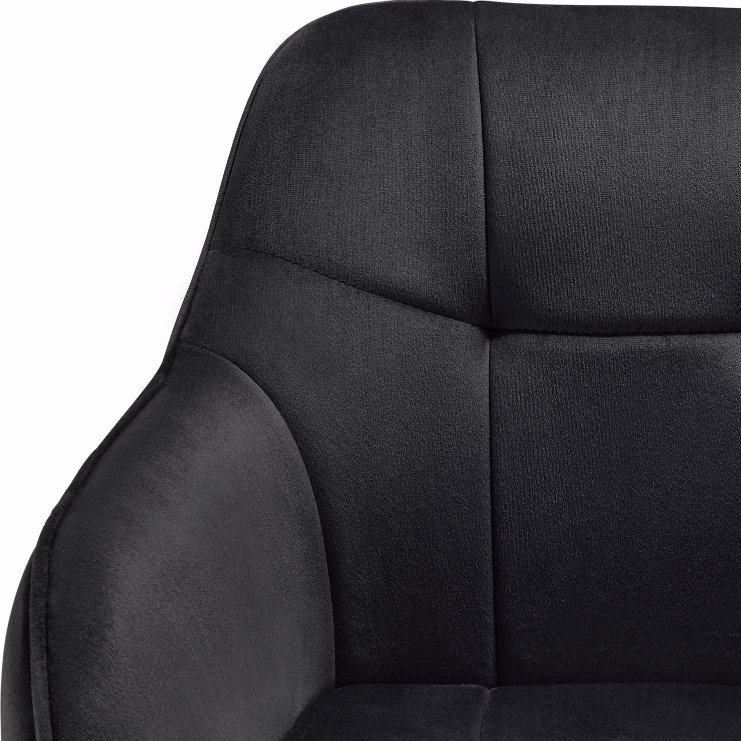 Sedia Marilyn TecTake GmbH in velluto nero con braccioli e design moderno per cucina o sala da pranzo – 1