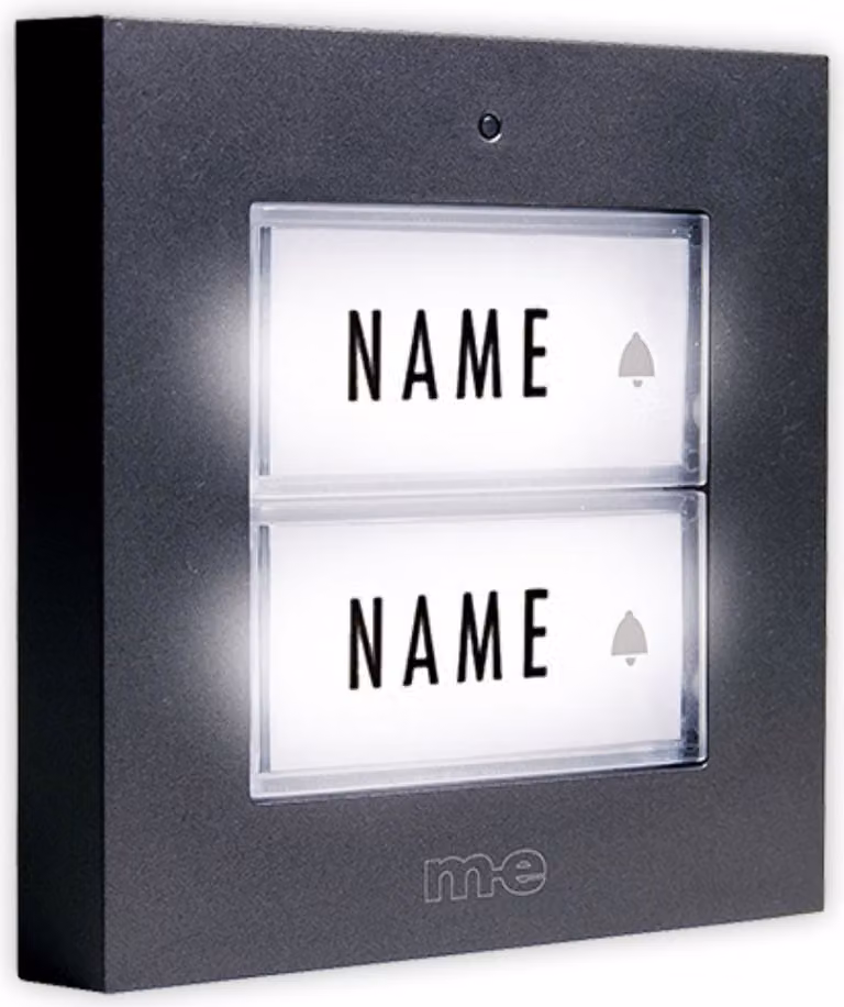 M-E MODERN-ELECTRONICS Campanello a pulsante KTB 2 famiglie antracite illuminato (KTB-2 A)