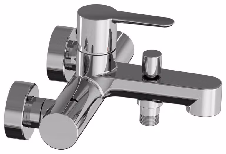 Rubinetto per vasca da bagno a parete Ravak PuriPoliuretano022.01CR con deviatore, senza set doccia, cromat