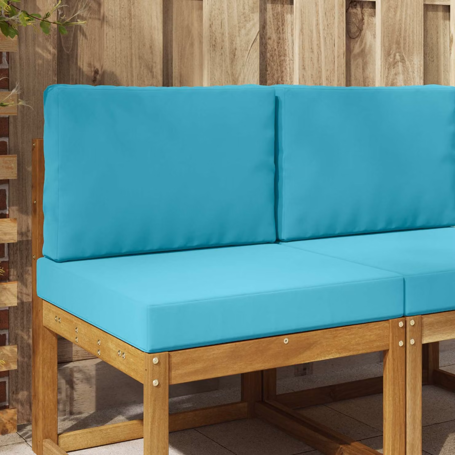 Cuscino per divano da esterno vidaXL in poliestere Turchese L 60 cm x P 60 cm x H 60 cm