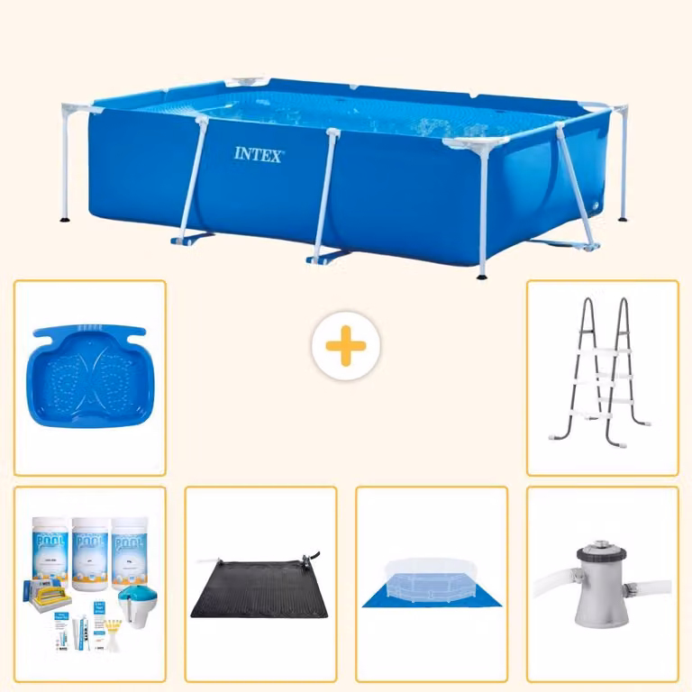 Piscina fuori terra rettangolare - 260x160x65 cm - 7 pezzi - Modello S20830
