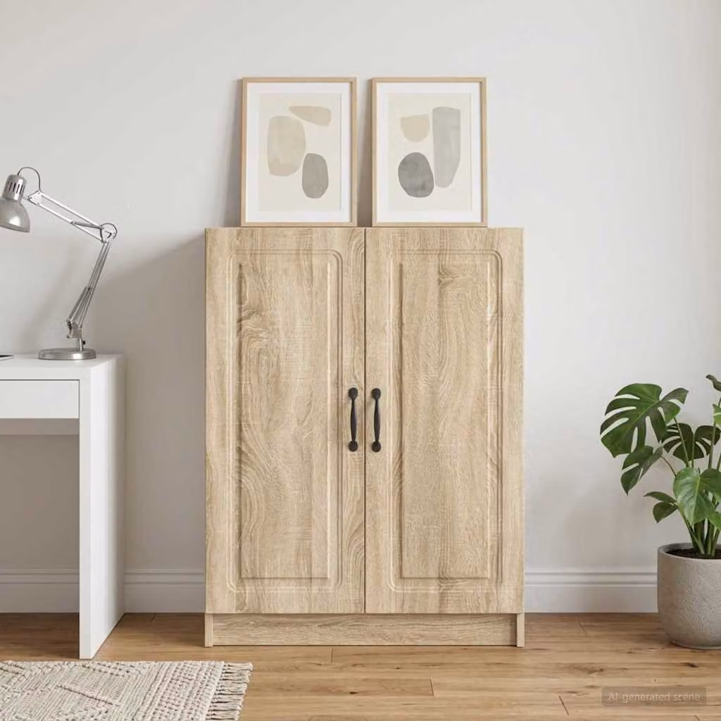Credenza moderna vidaXL in legno ingegnerizzato color rovere sonoma, L 66 cm x P 34,5 cm x H 87 cm