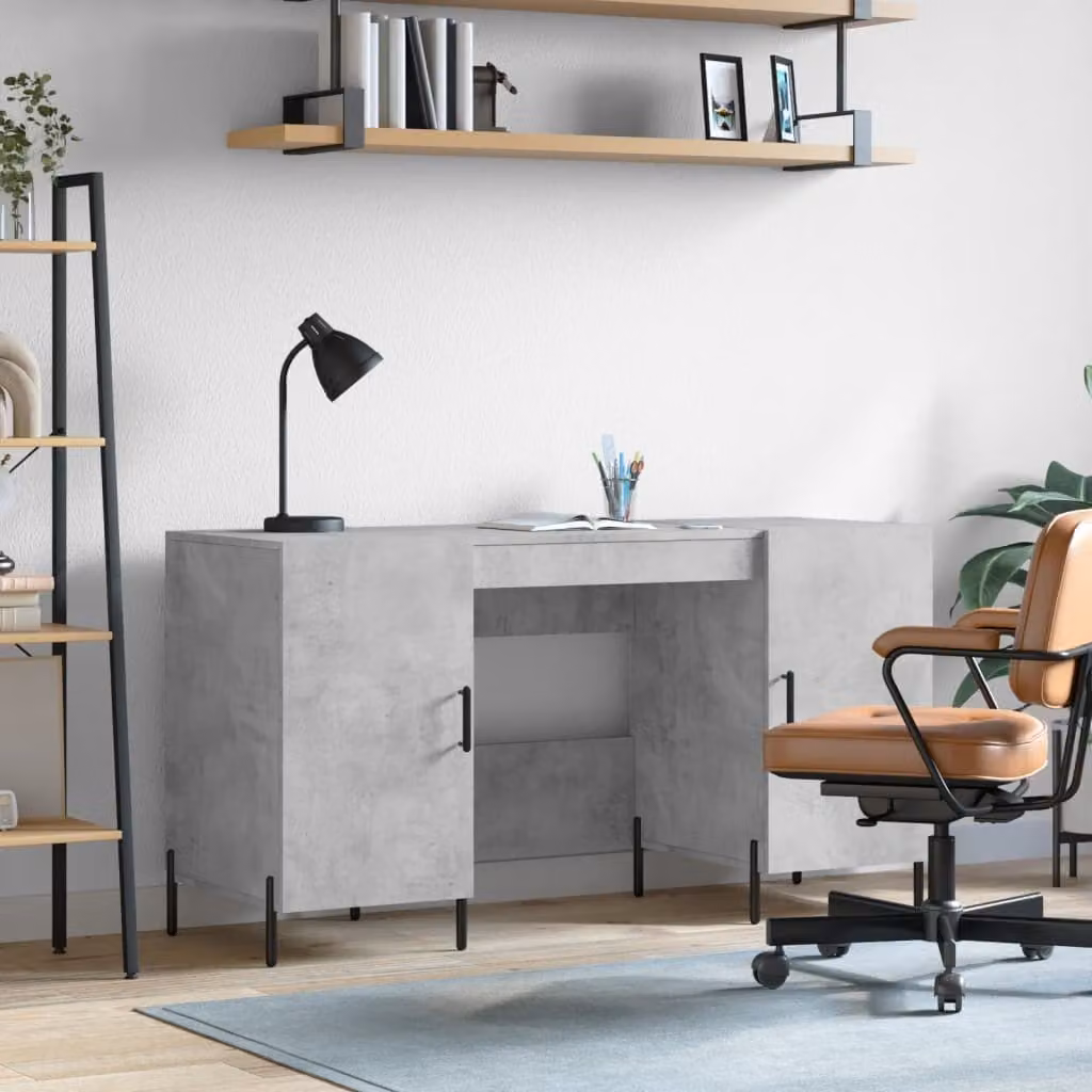 Maison Exclusive - Scrivania grigio cemento 140x50x75 cm Materiale ligneo