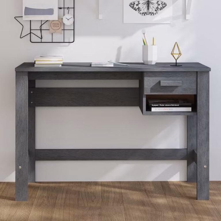 Maison Exclusive - Scrivania HAMAR, grigio scuro, 110x40x75 cm, in legno massello di pino