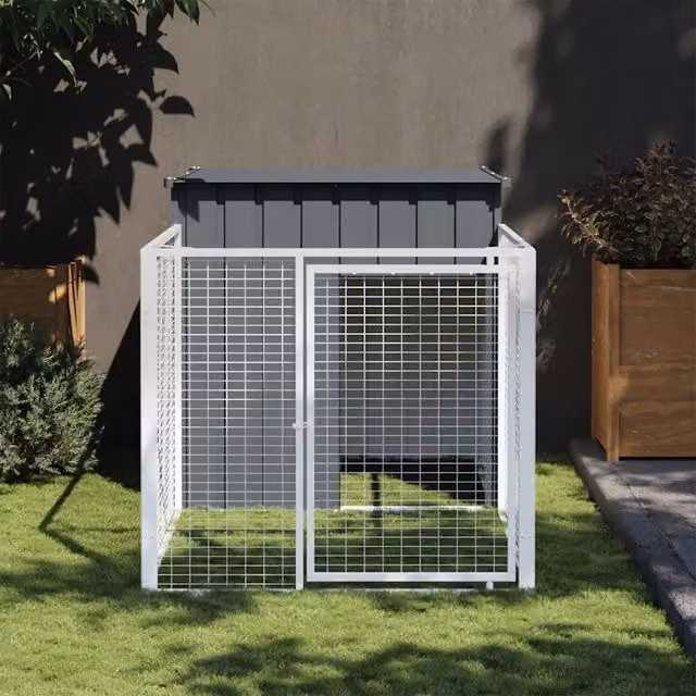 Casetta per cani vidaXL in metallo antracite resistente alle intemperie L/P/H: 201 x 110 x 110 cm
