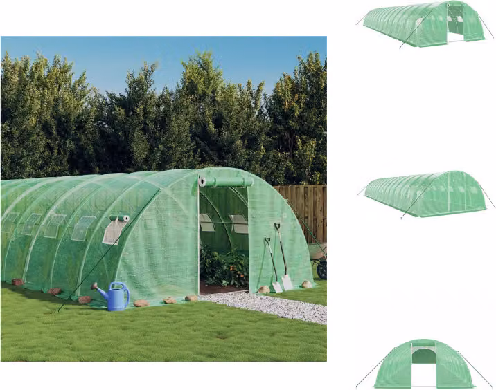 vidaXL Serra con struttura in acciaio verde 56 m² 14x4x2 m - Serre