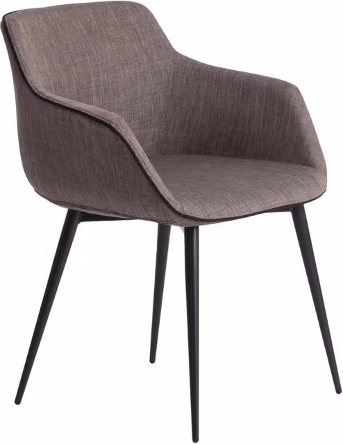 Sedia moderna Angel Cerdá in tessuto grigio e nero con struttura in metallo nero opaco