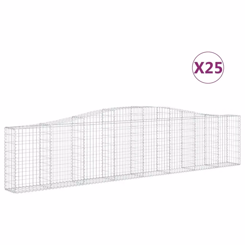 Set di 25 Cesti Gabbioni ad Arco Videx in Acciaio Zincato Argento L: 400 cm, P: 30 cm, H: 80/100 cm – 2