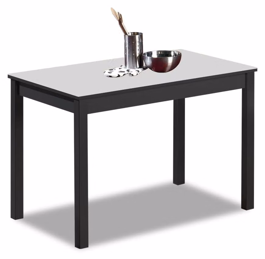 Tavolo da pranzo, dimensioni 90x50 cm, struttura in alluminio, colore grigio, design moderno