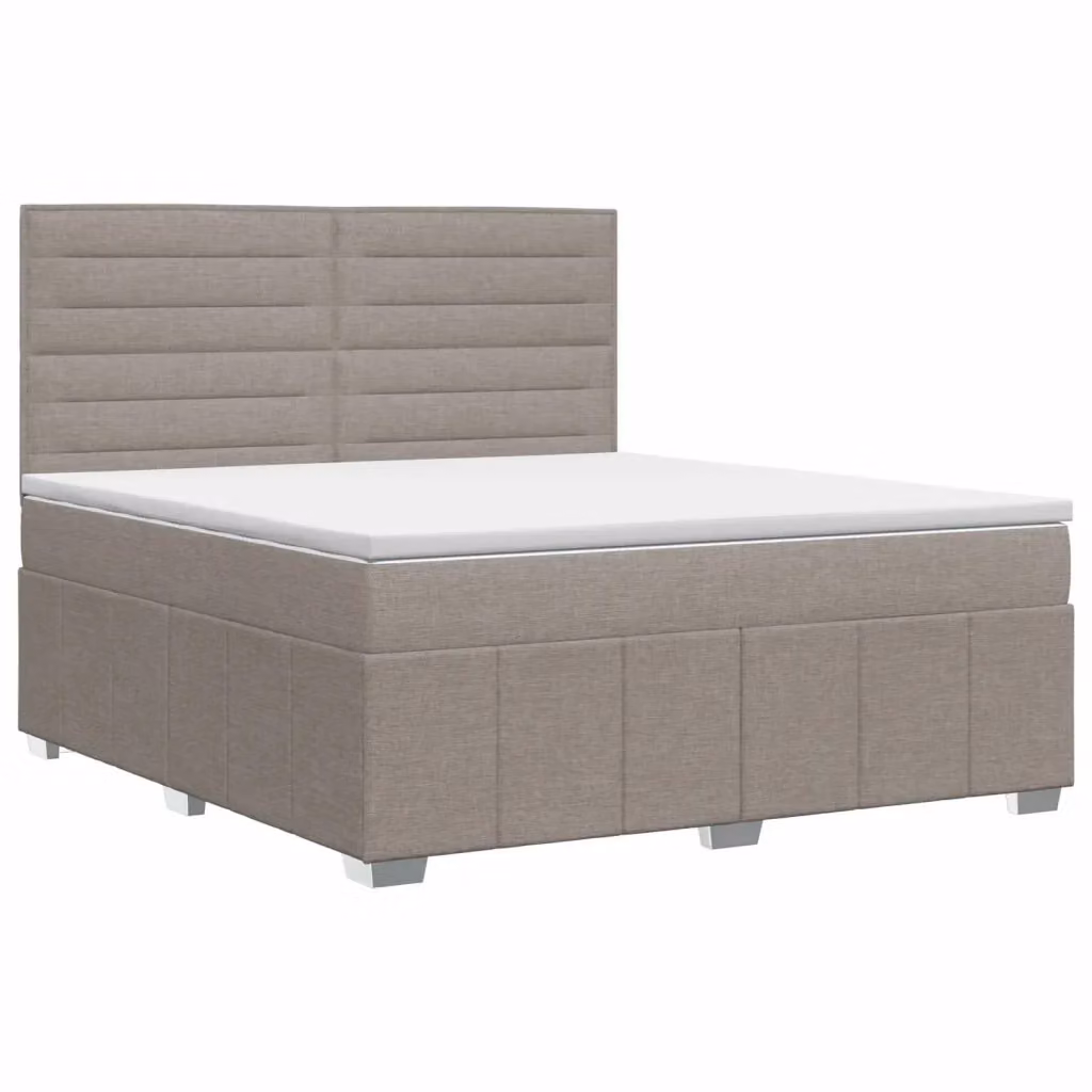 Letto box spring con materasso vidaXL in tessuto beige L/P: 140 x 190 cm – 2