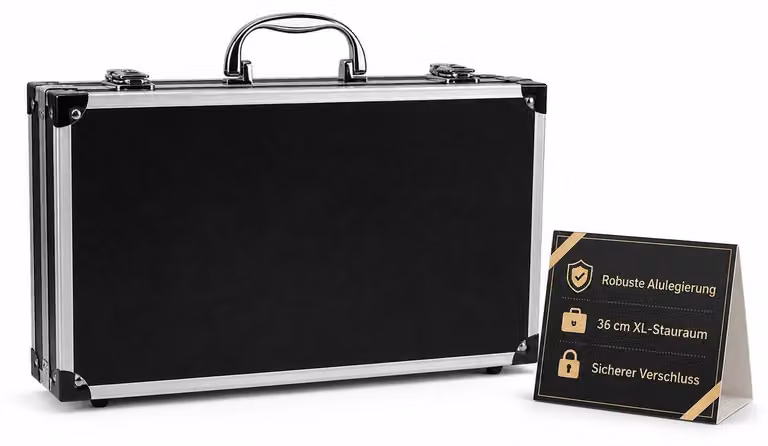 Valigetta per attrezzi in alluminio - Nera - 36x36x36 cm - Portatile