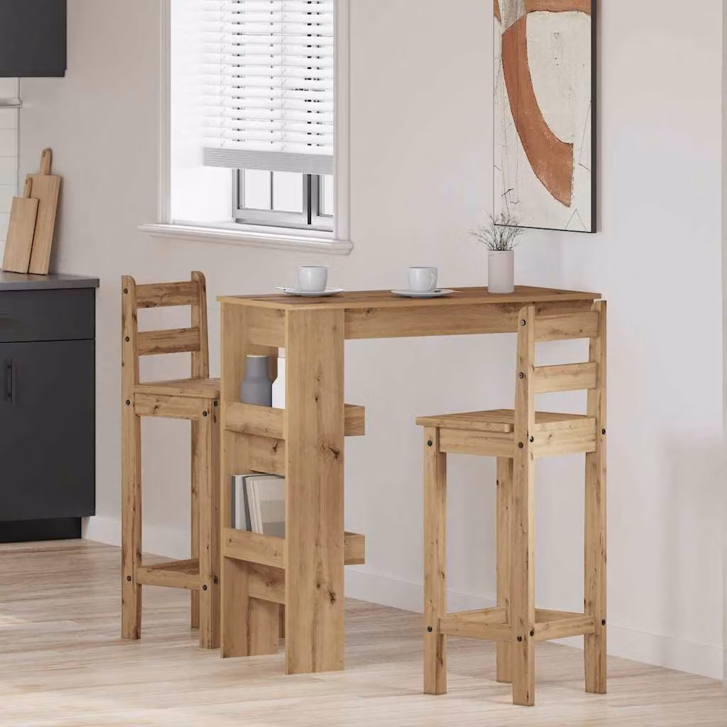 Bancone da muro vidaXL in legno color rovere marrone per cucina e sala da pranzo