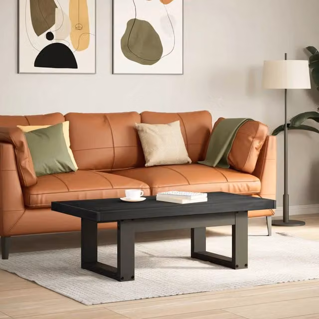 Tavolino da salotto NOAIN vidaXL in legno di pino nero, rettangolare, L: 119 cm, P: 60 cm, H: 40 cm – 1